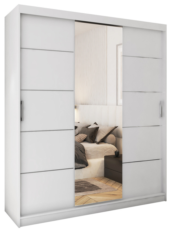 Biała szafa przesuwna 180 cm CUBE