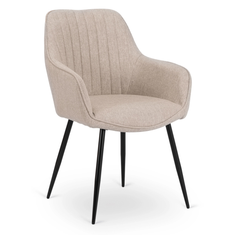 Krzesło tapicerowane do jadalni MARILLO na metalowych nogach beżowe