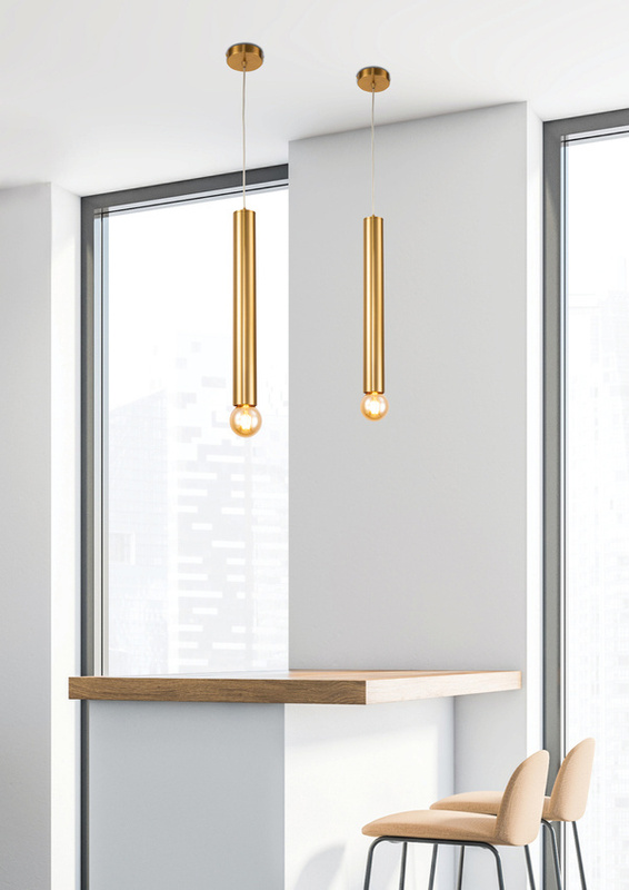 Złota lampa wisząca klasyczna do salonu AUSTIN metal 50 cm