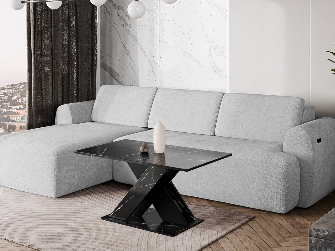 Stolik kawowy do salonu 60x110 cm TAPI czarny marmur