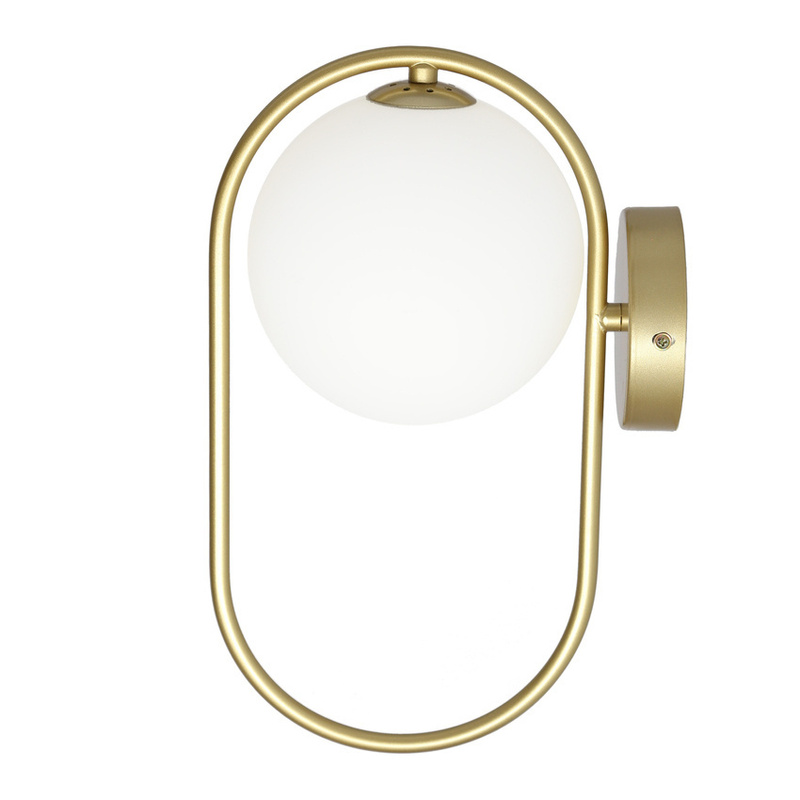 Mosiężny kinkiet ścienny z kloszem szklana kula CORDEL G9 IP20