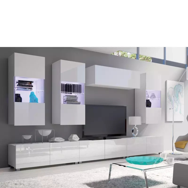 Meblościanka do salonu biały połysk MODERN 11