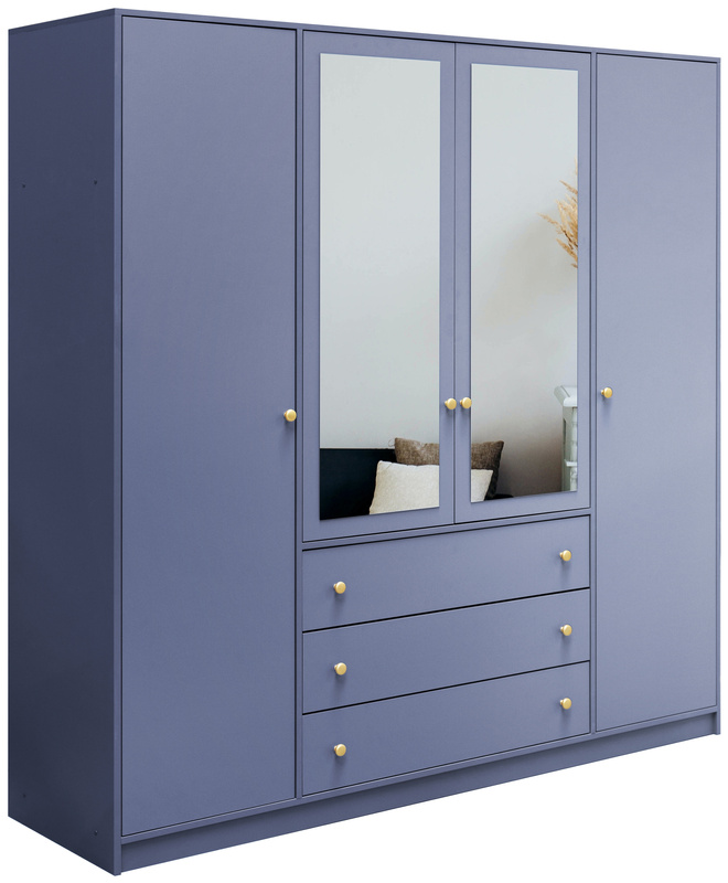 Pojemna szafa uchylna z lustrem i półkami 196 cm SELMA