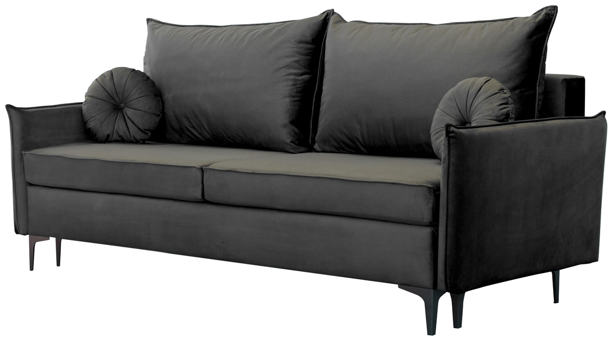 Rozkładana grafitowa sofa z pojemnikiem do salonu LIVO