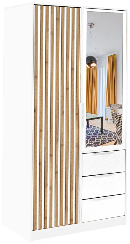 Nowoczesna dwudrzwiowa szafa z lamelami 100 cm BILL