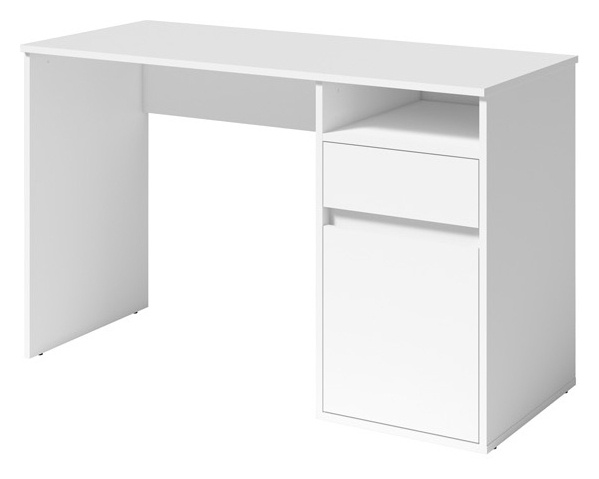 Nowoczesne białe biurko młodzieżowe BILLY z szufladą i półką