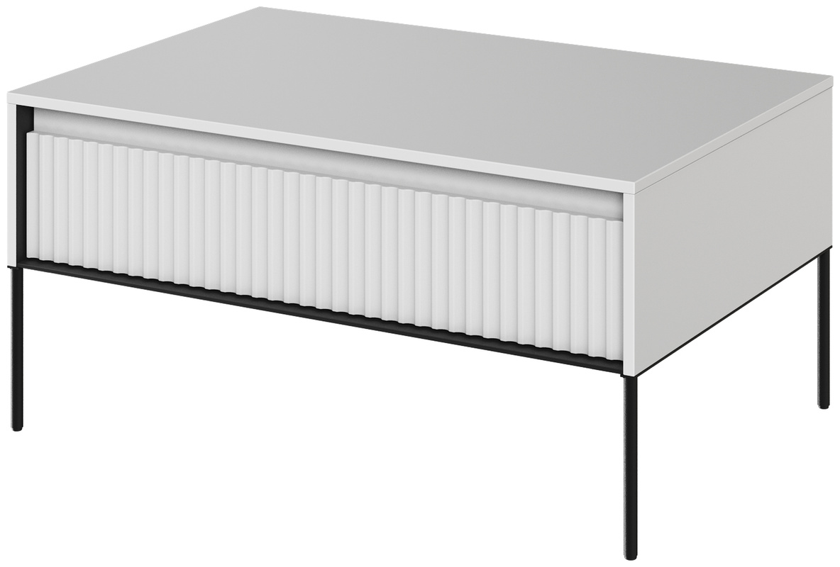 Stolik kawowy biały w stylu nowoczesnym do salonu 70x100 cm TREND