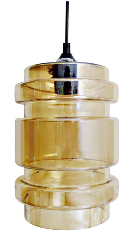 Bursztynowa lampa wisząca szklana do salonu regulowana Decorado E27