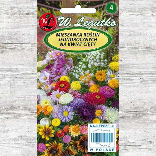 1 szt, Mieszanka roślin jednorocznych na kwiat cięty - Nasiona: Ilość w opakowaniu: 1 g