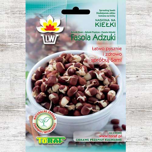 1 szt, Fasola Adzuki, nasiona na kiełki - Nasiona: Ilość w opakowaniu: 30 g