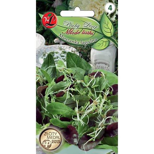 1 szt, Mieszanka łagodna - Baby Leaf - Nasiona: Ilość w opakowaniu: 3 g