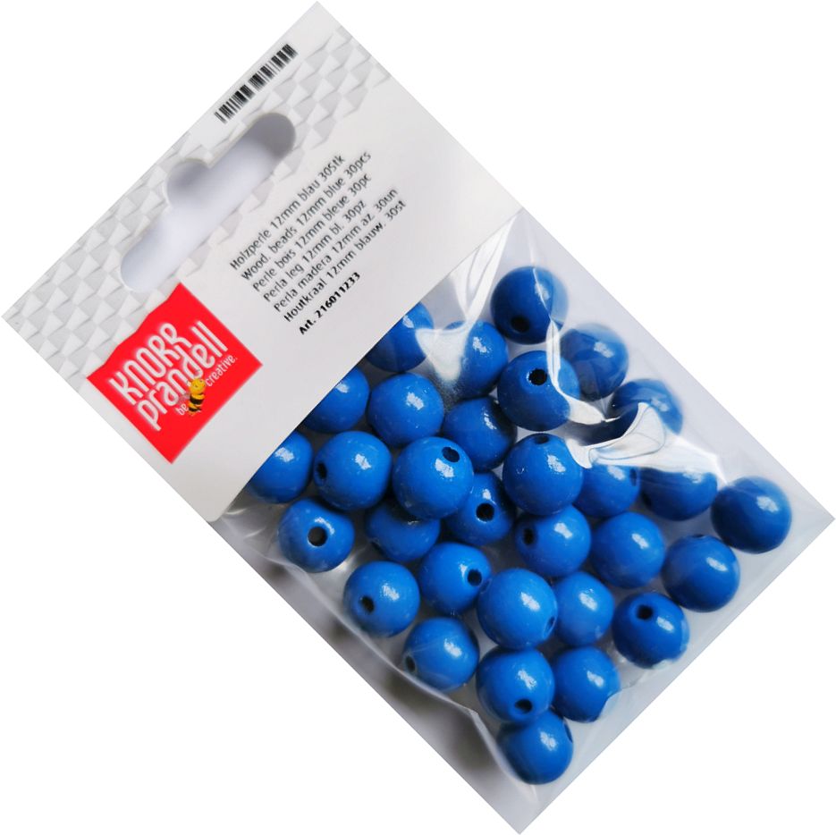 korale drewniane fi 12mm 30szt niebieskie KNORR 21-6011233