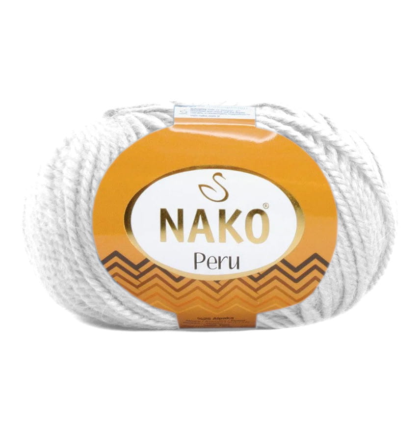Włóczka NAKO Peru wełna i alpaka kol. 208 biały