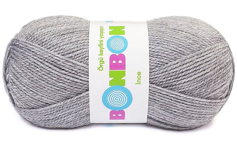 włóczka Bonbon Ince 100gr kol. 98233/ popielaty