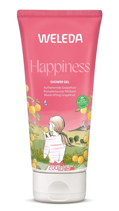 WELEDA Happiness, żel pod prysznic z grejpfrutem, 200 ml