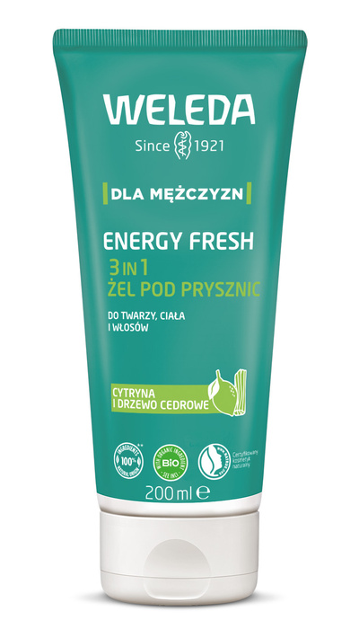 WELEDA Energy Fresh 3 in 1 żel pod prysznic dla mężczyzn, 200 ml