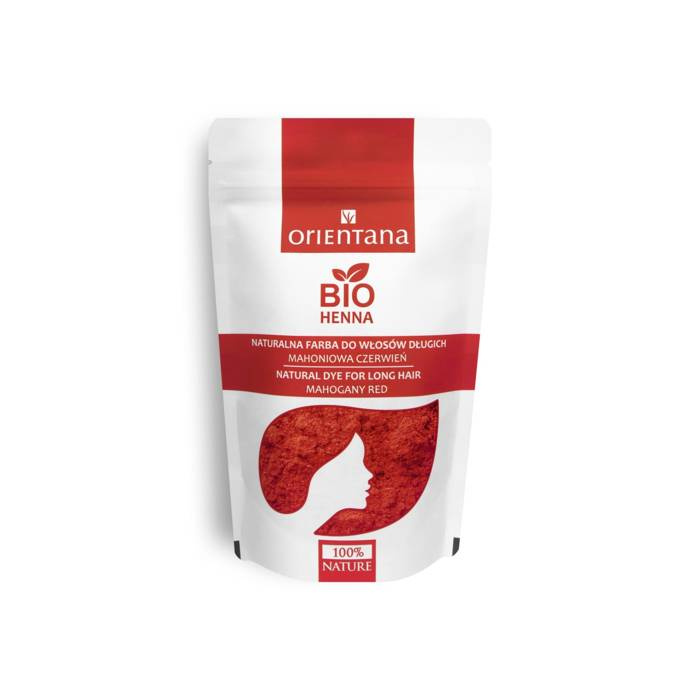Orientana BIO Henna Naturalna farba do włosów długich Mahoniowa Czerwień