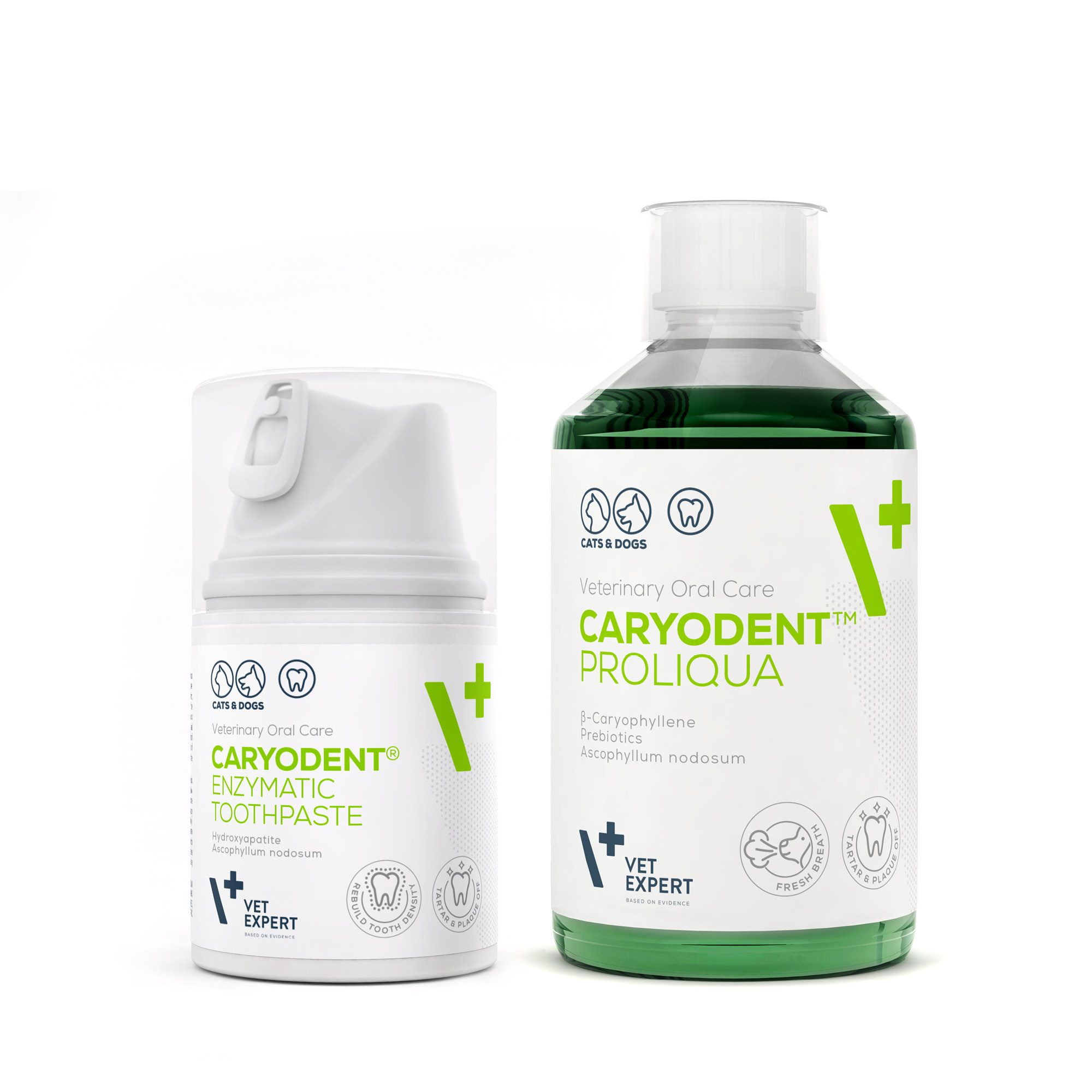 VET EXPERT CARYODENT zestaw ENZYMATIC TOOTHPASTE i PROLIQUA - pasta do zębów i płyn do higieny jamy ustnej psa i kota
