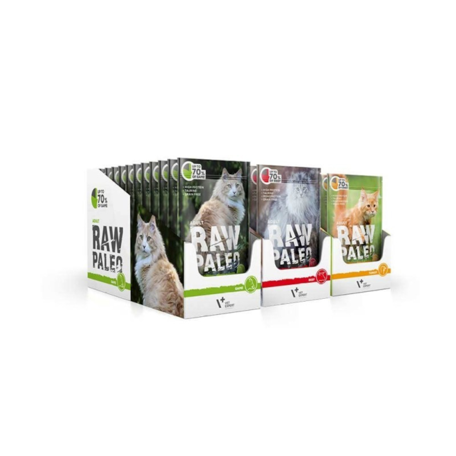 RAW PALEO ADULT CAT 36x100g - mokra karma dla kotów dorosłych - mix smaków