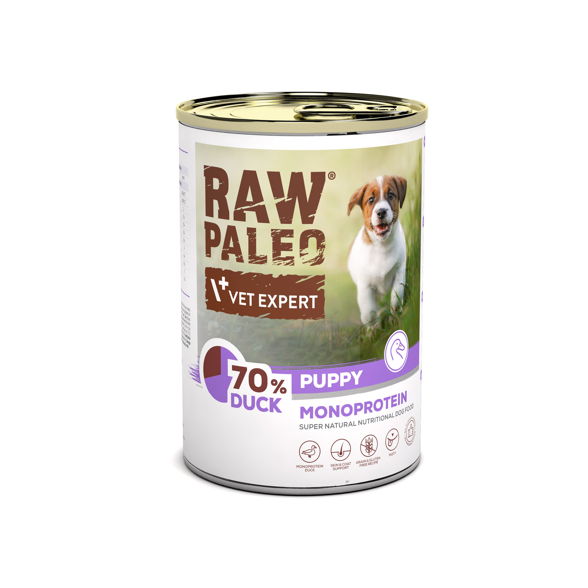 RAW PALEO PUPPY DUCK 400g - mokra karma dla szczeniąt monoproteina z kaczką