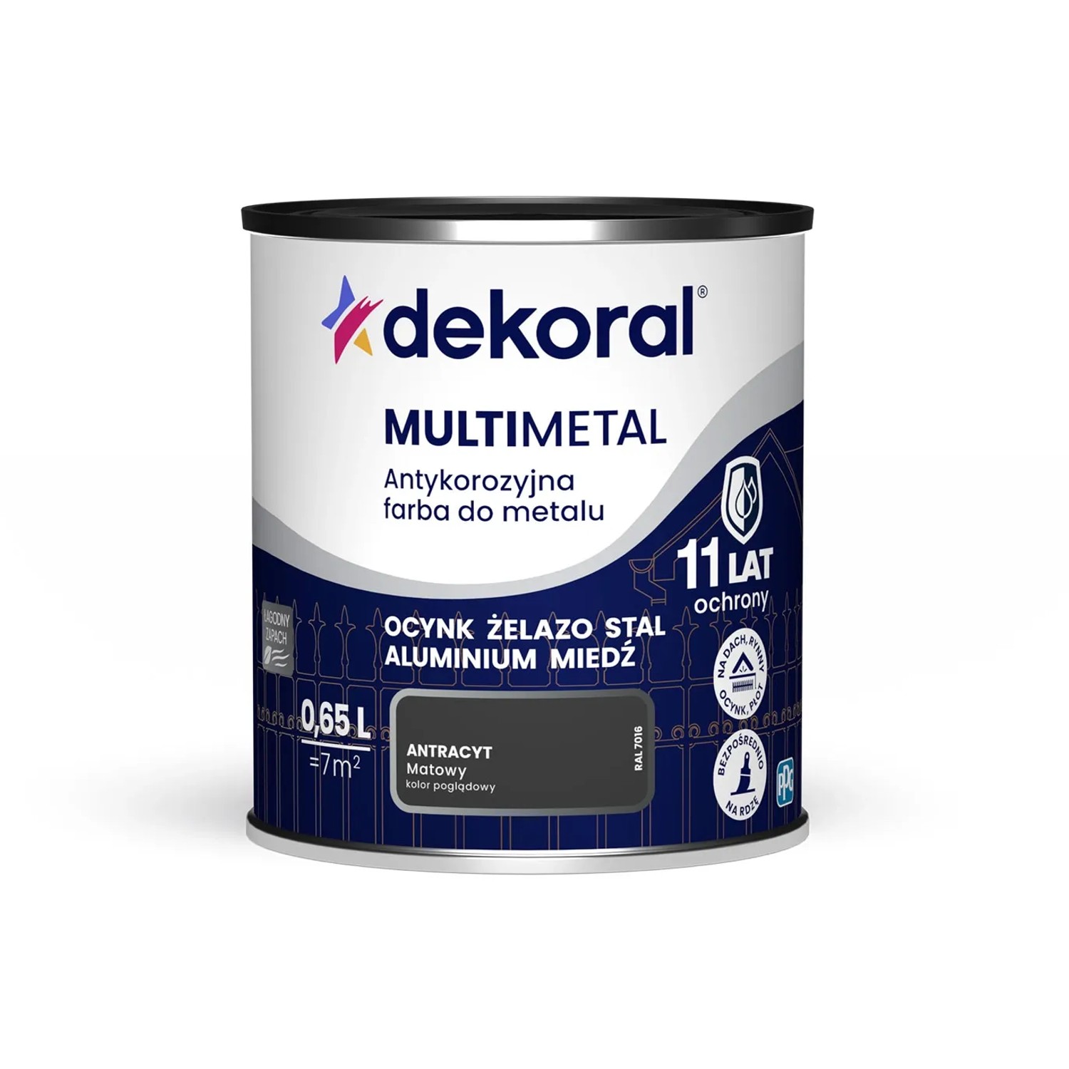 Dekoral Farba antykorozyjna Multimetal antracyt 0,65L
