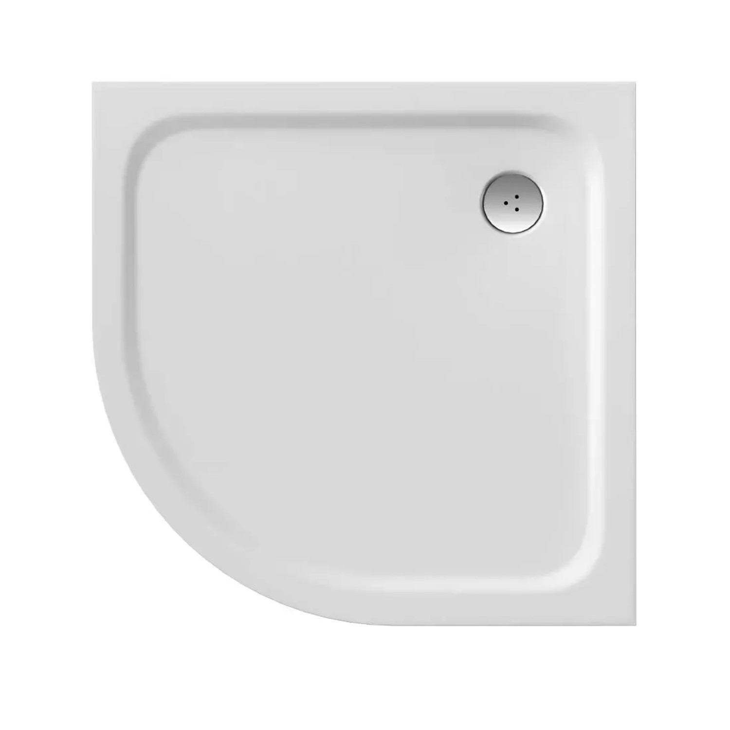 RAVAK Brodzik ELIPSO PRO Chrom 80x80x3 cm półokrągły biały niski