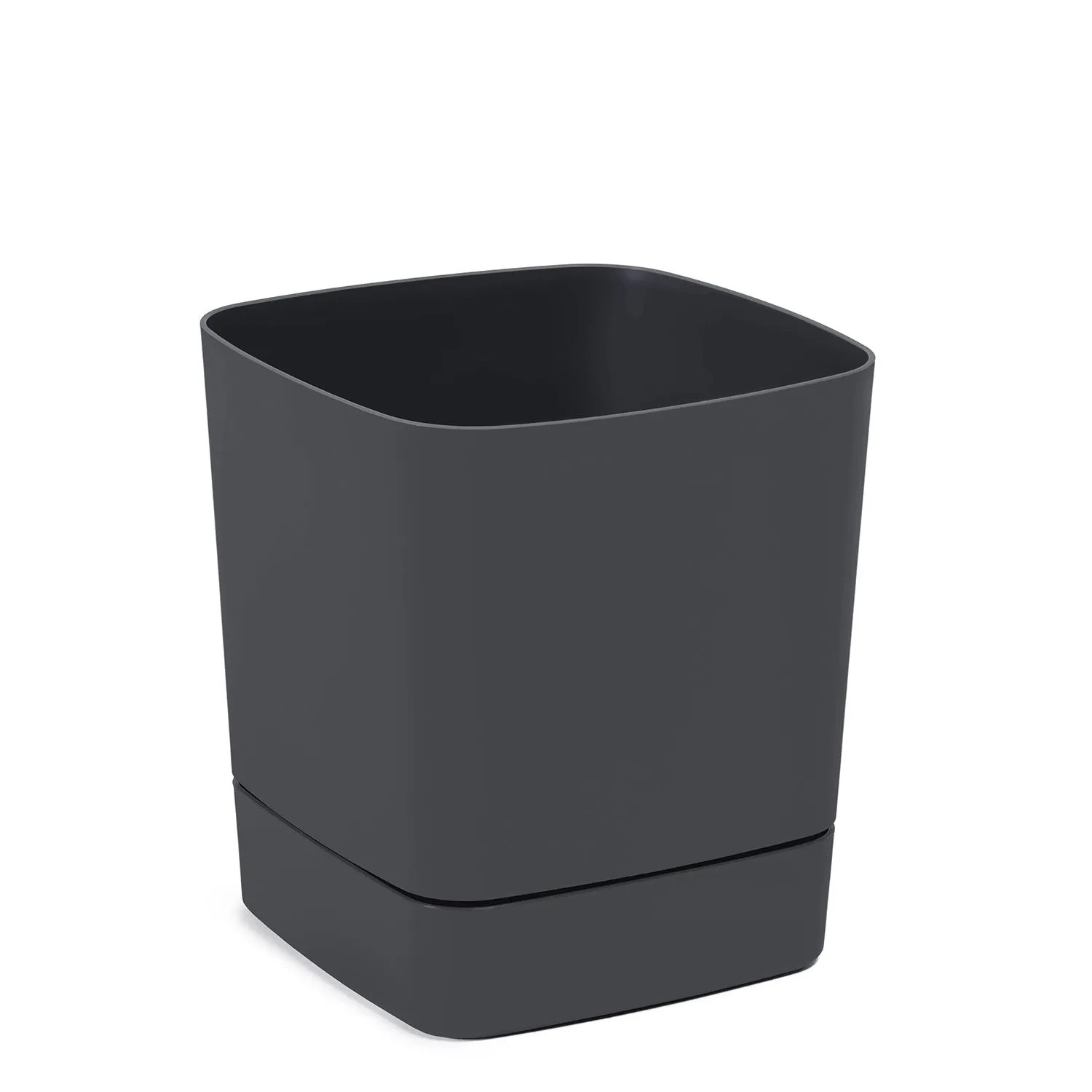 Doniczka Clima z podstawką antracyt - 19x19 cm