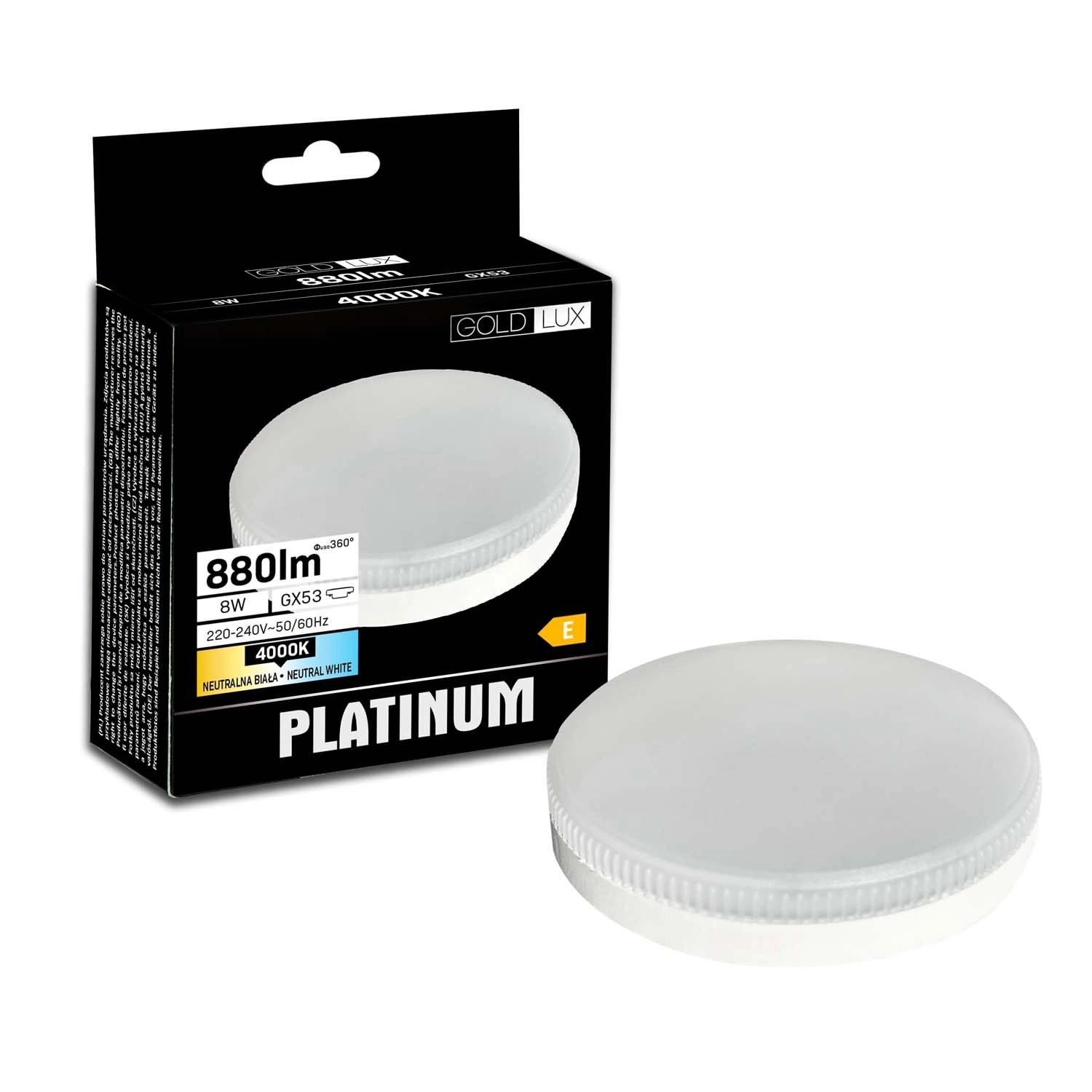 Goldlux Żarówka LED Platinum GX53 8W 4000K 880lm