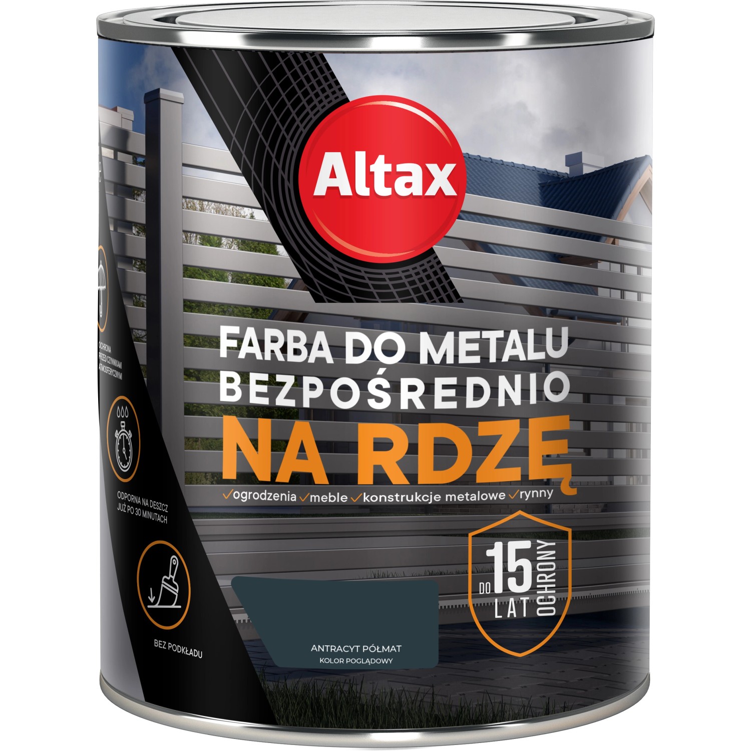 Altax Farba do metalu antracyt półmat 750 ml