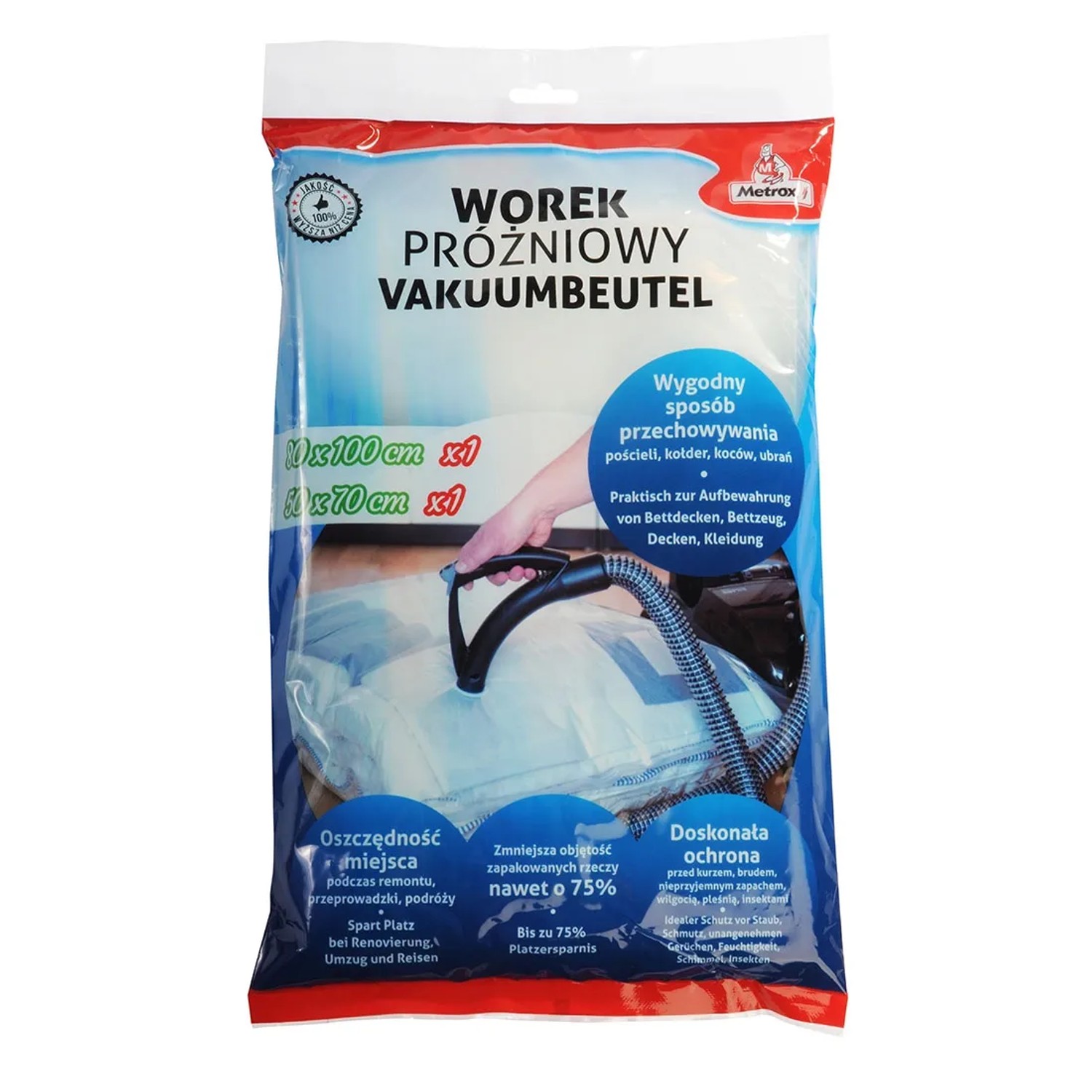 Worki próżniowe zestaw: 50 cm x 70 cm + 80 cm x 100 cm