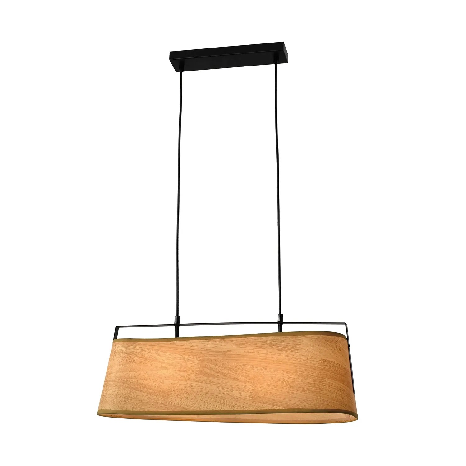 Candellux Lampa wisząca Milbury 2x max. 60W E27 drewno i czerń