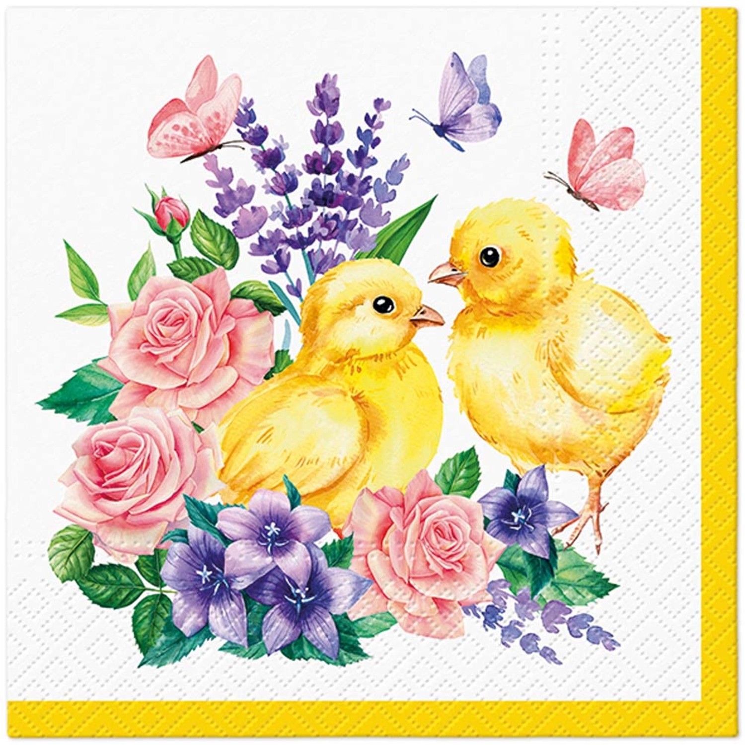 Serwetki CHICKS FLOWERS - 33 x 33 cm