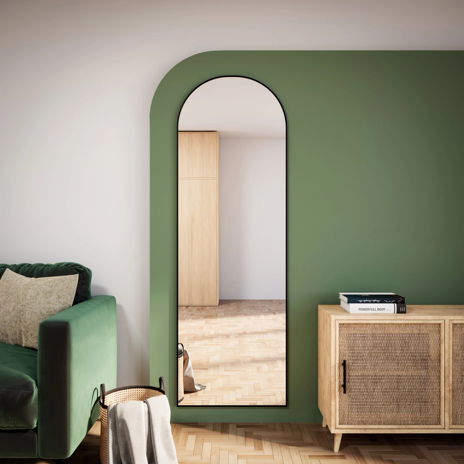 Lustro Pastille Cut Czarne Bez led 180x60