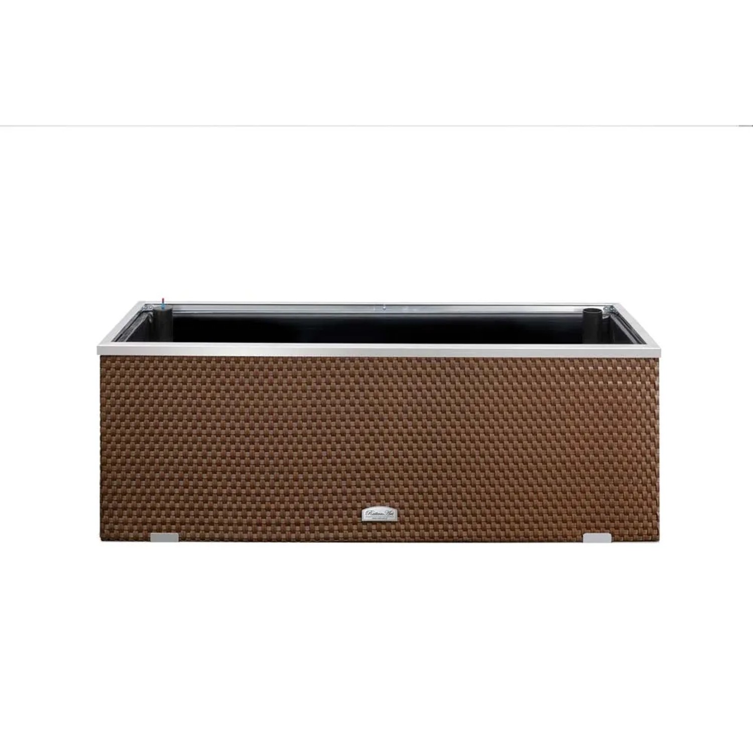 Donica rattanowa z nawodnieniem orzech - 125 x 39 x 43 cm