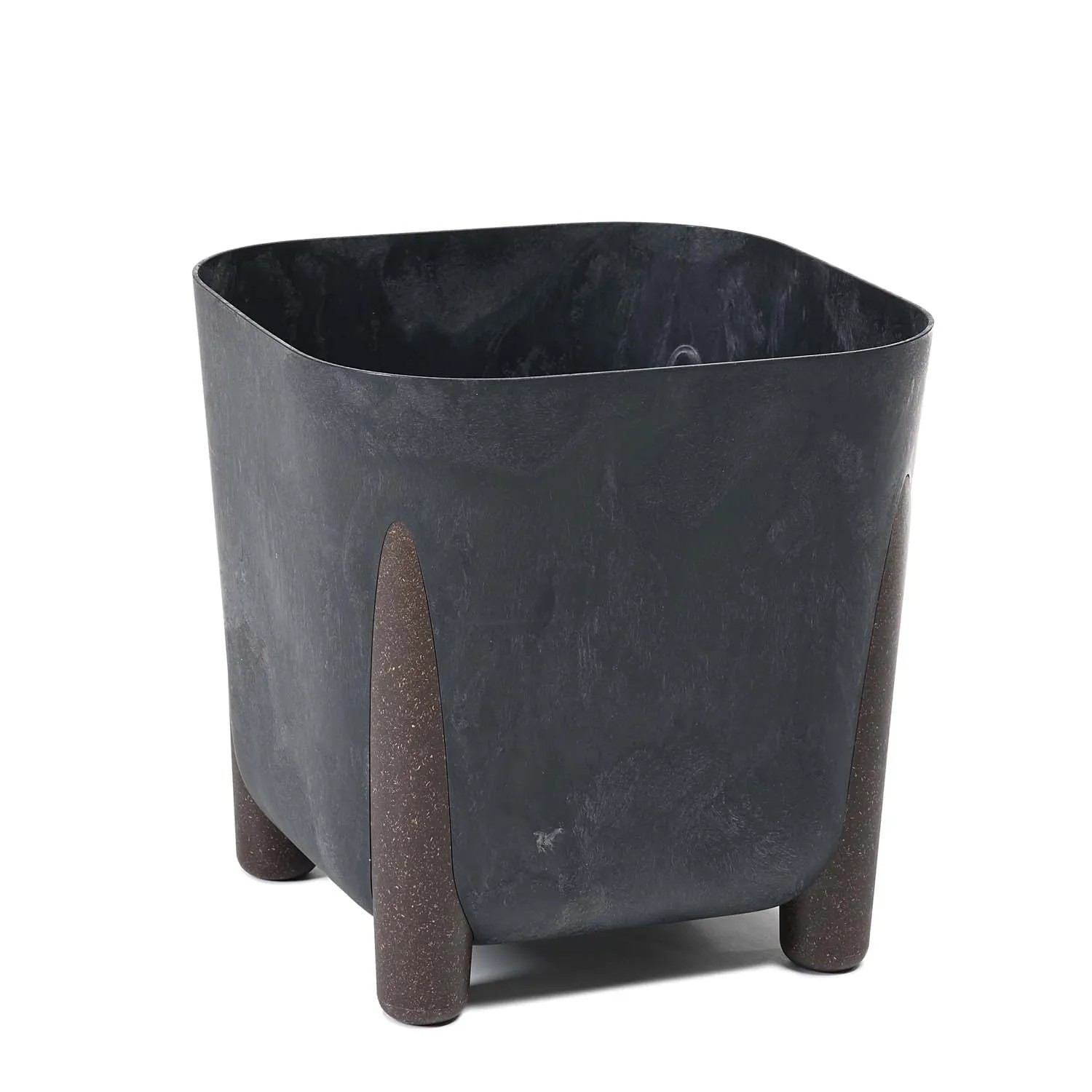 Doniczka Frida czarna beton recycled - 26 x 26 cm