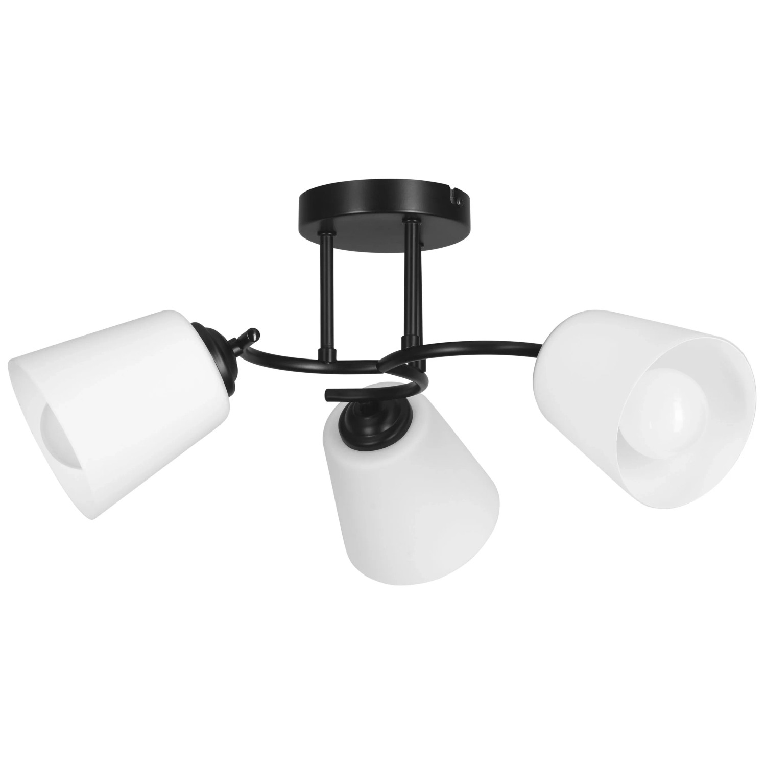ActiveJet Lampa sufitowa Alma 3x40W E27 czerń + białe klosze