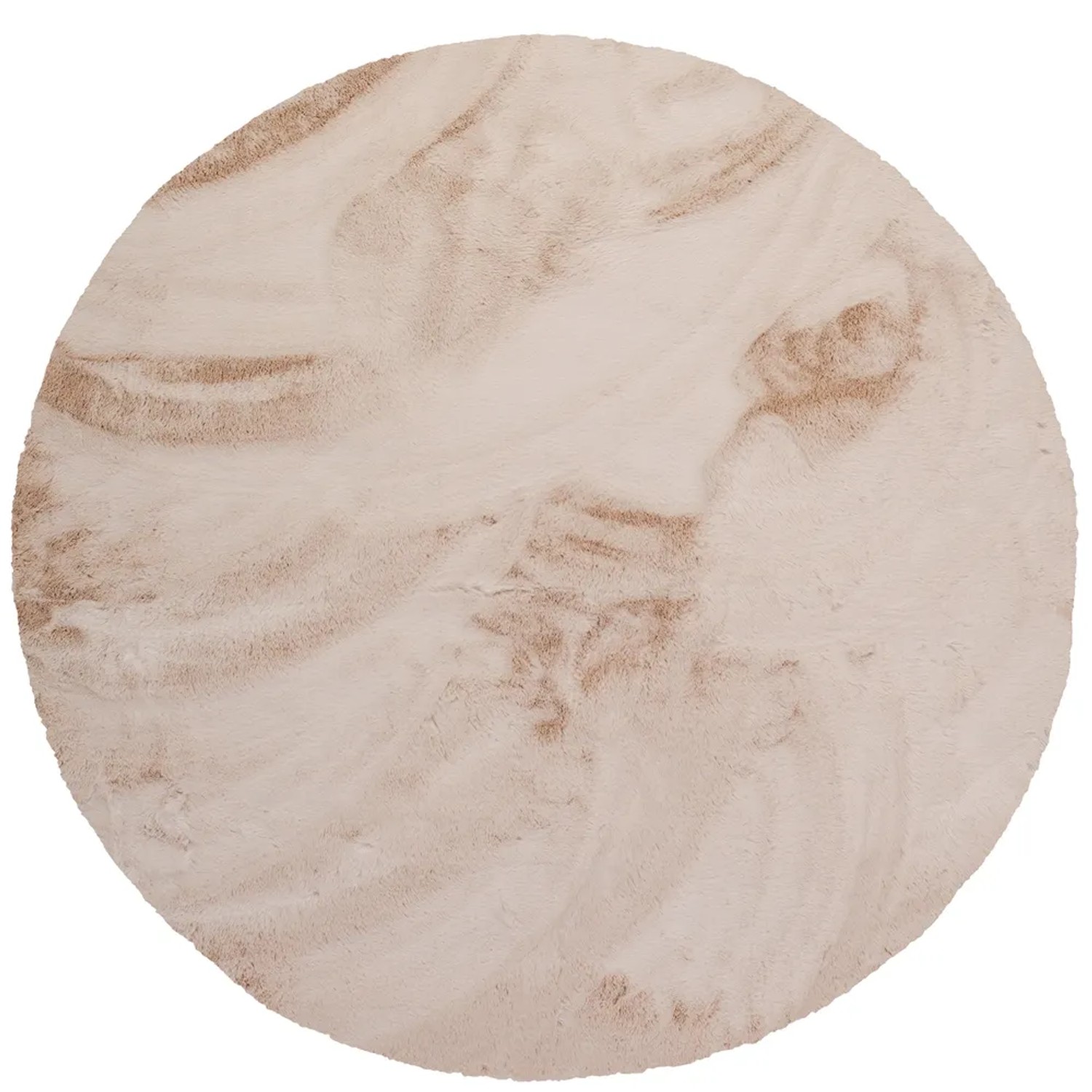 Indavo Dywan RABBIT-FUR koło średnica 100 cm jasny beż