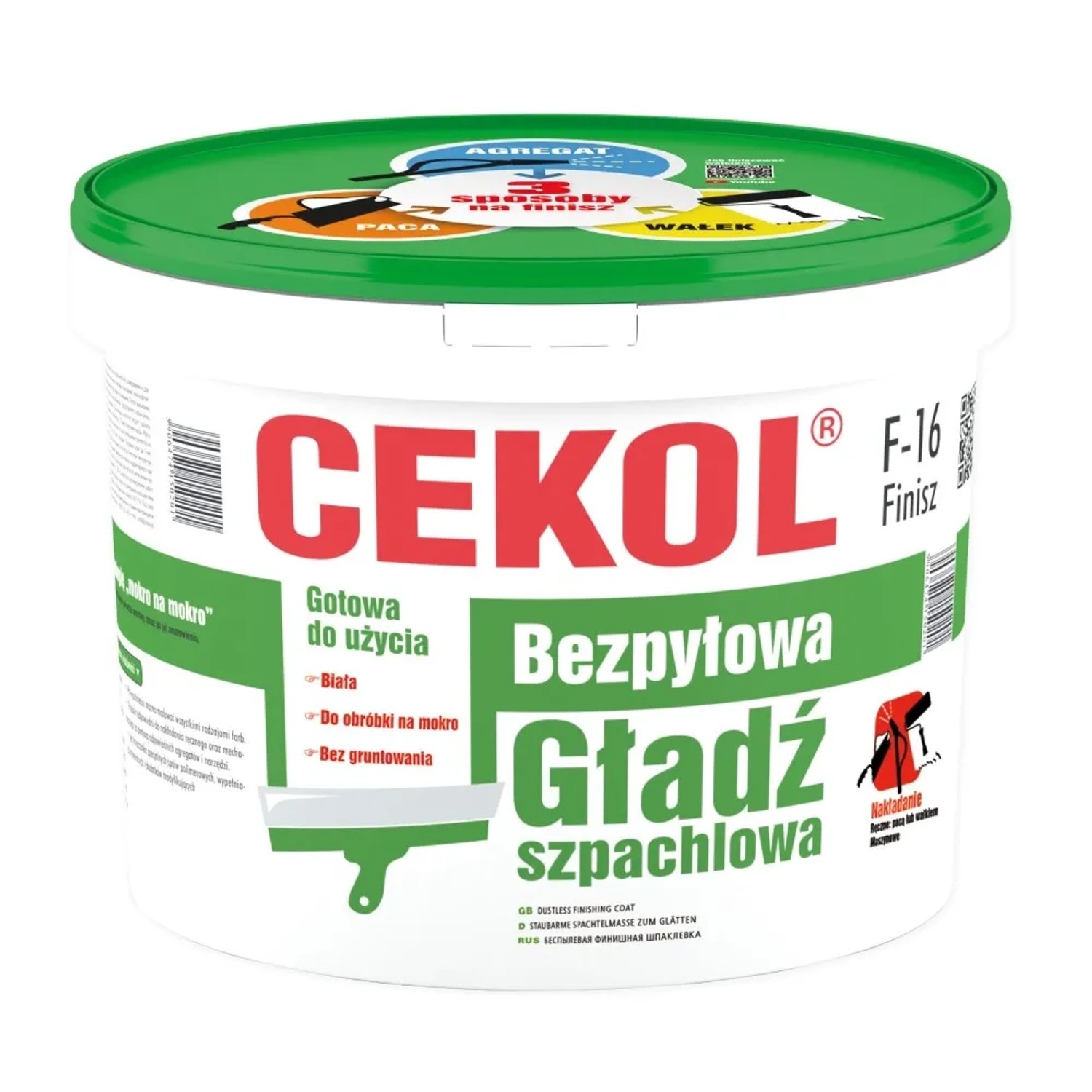 Cekol Bezpyłowa gładź szpachlowa F-16 Finisz 20 kg