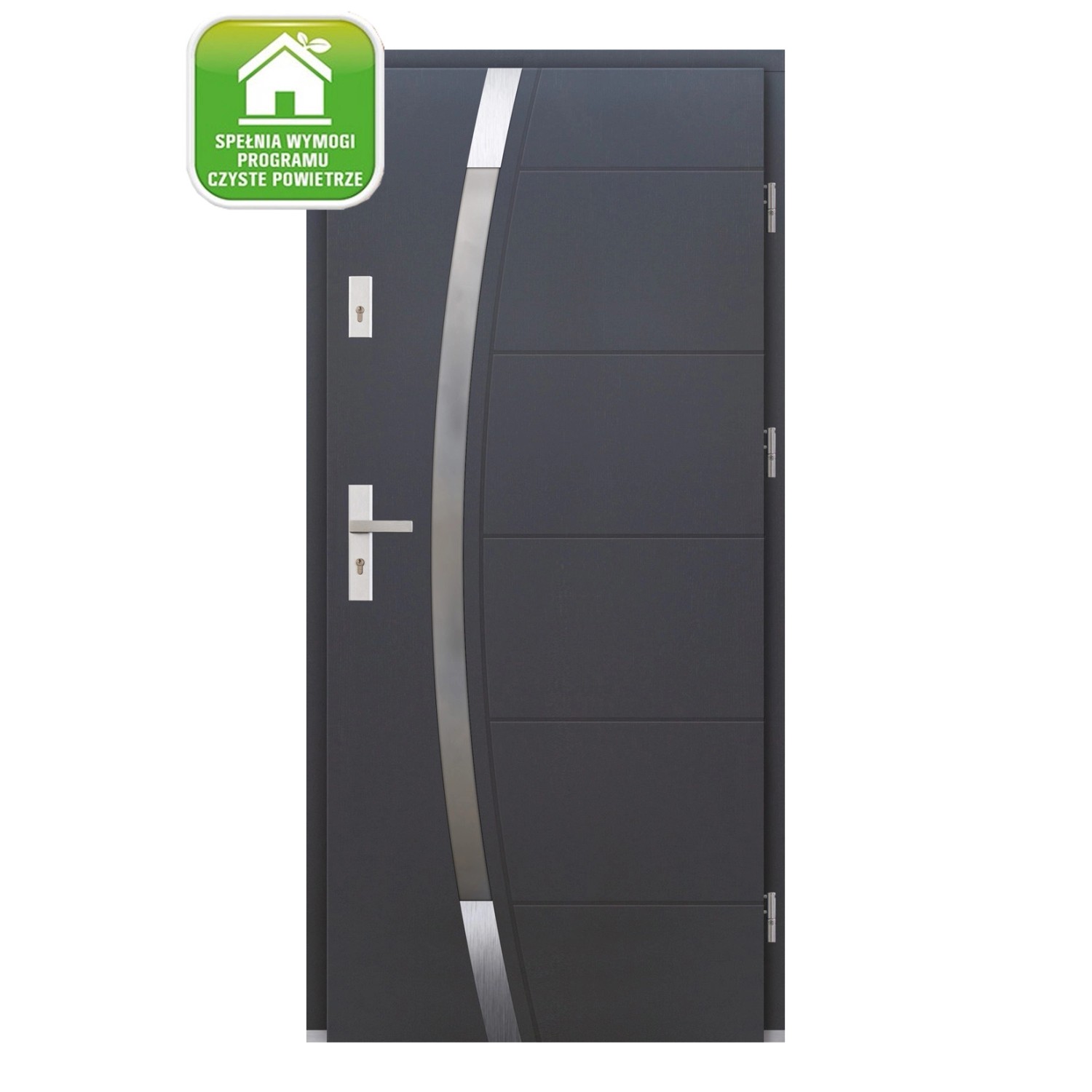 El Prema Drzwi zewnętrzne drewniane Campos antracyt 90P