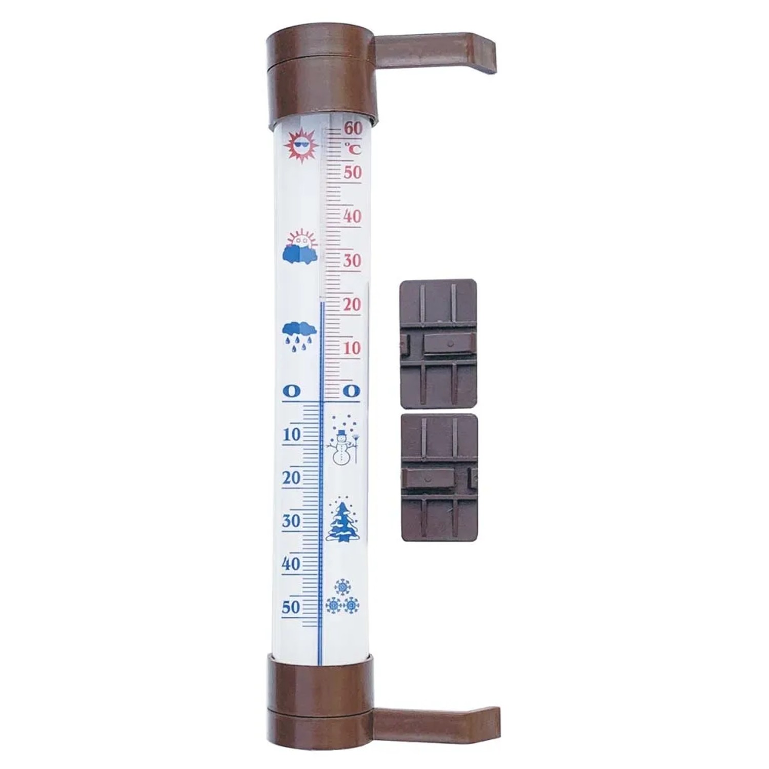 Termometr zewnętrzny duży brązowy