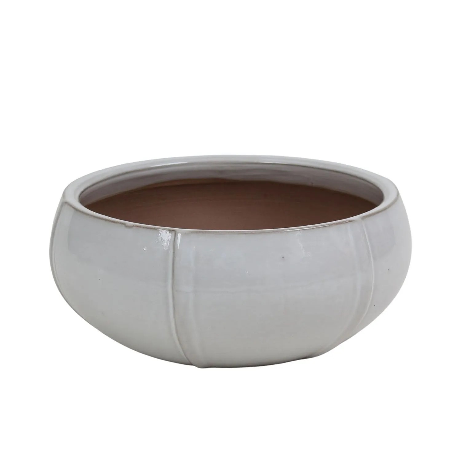 Donica Rib szkliwiona biała - 33,5x14 cm