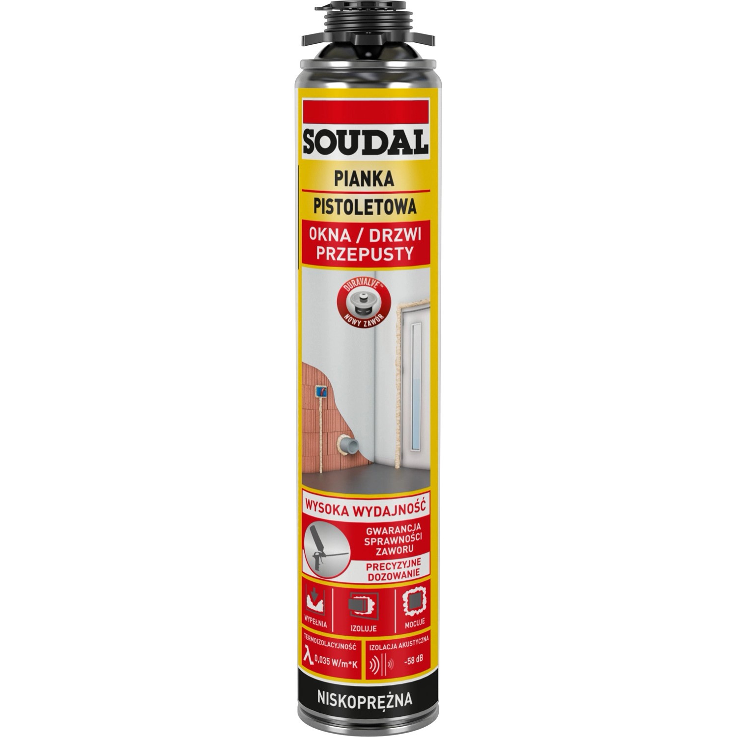 Soudal Pianka montażowa pistoletowa Okna & Drzwi 750 ml
