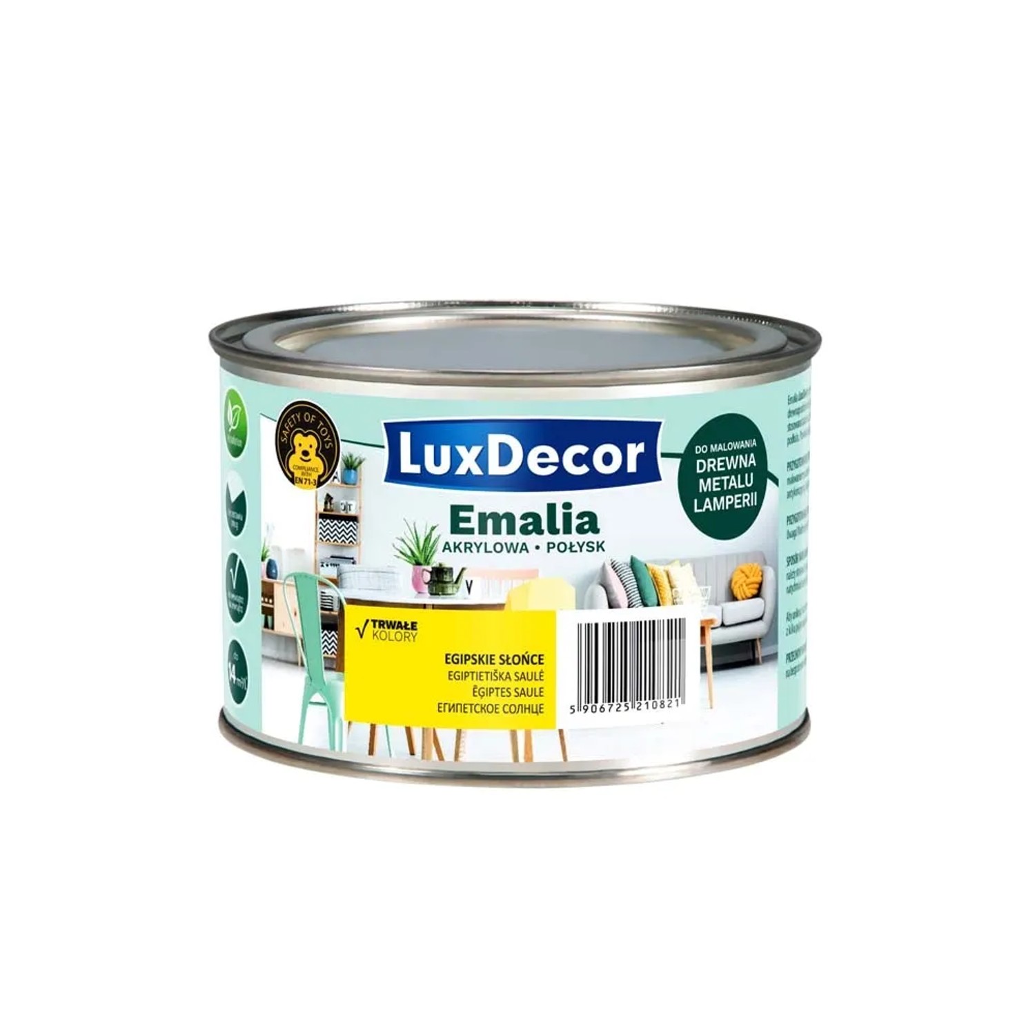 LuxDecor Emalia akrylowa do drewna i metalu połysk egipskie słońce 400 ml