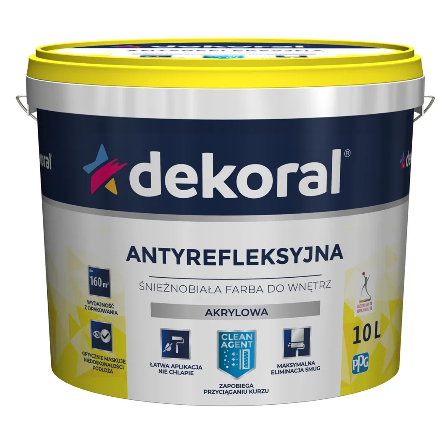 Farba Dekoral Antyrefleksyjna biała 10 l