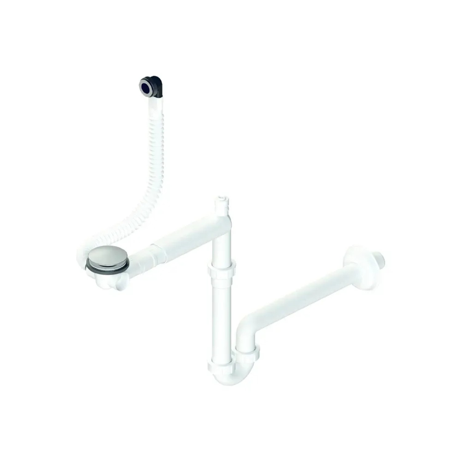 Syfon umywalkowy rurowy teleskopowy korek klik-klak 32 mm z przelewem