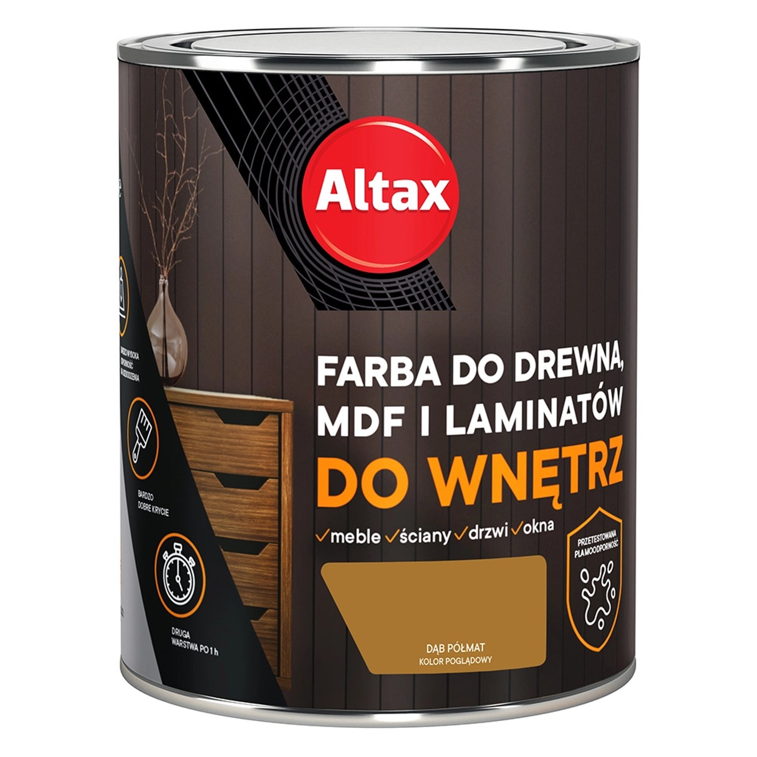 Farba do drewna ALTAX do wnętrz dąb 750 ml