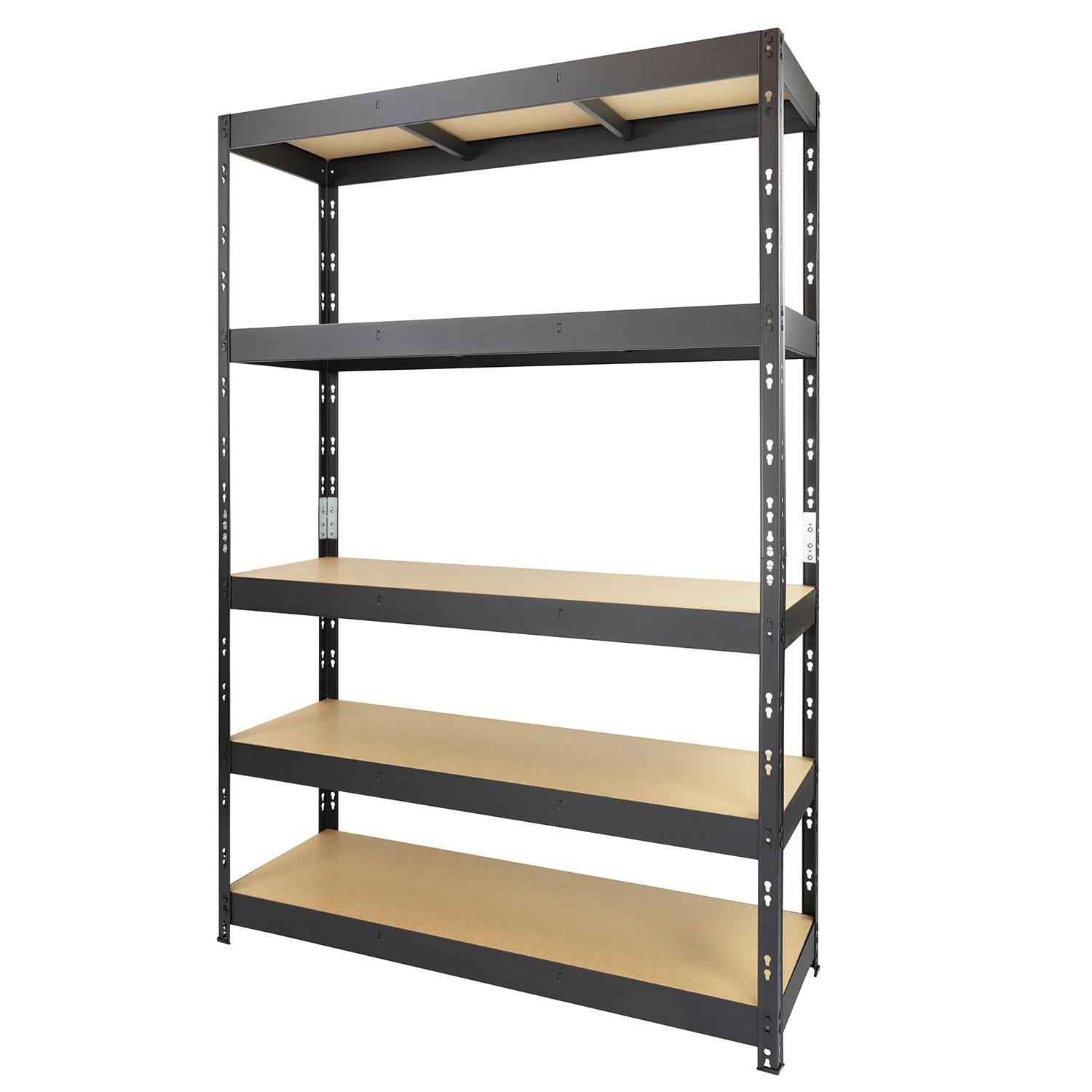 Metalkas Regał metalowy czarny 180 x 120 x 40 cm 5 półek HDF/300 kg