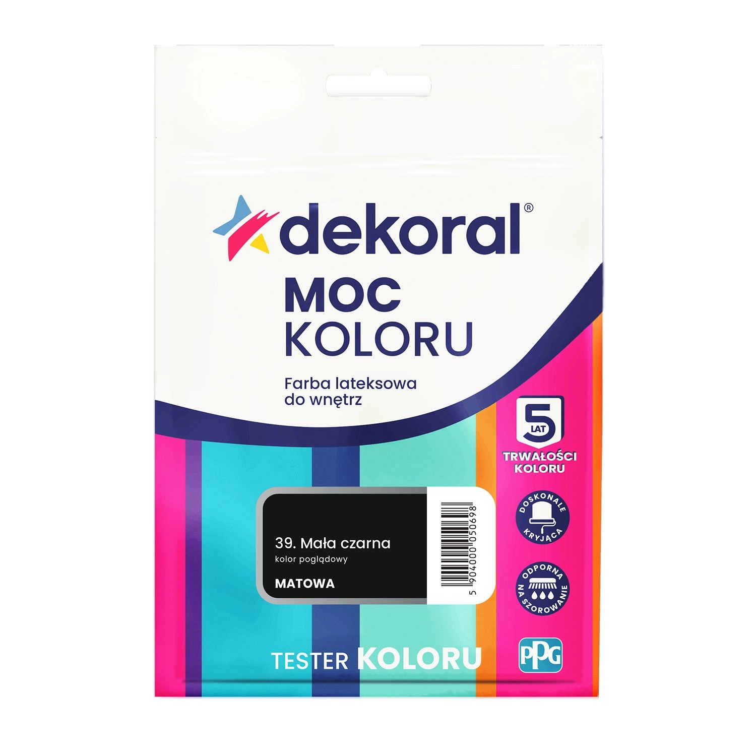 Tester farby Dekoral Moc Koloru mała czarna 40 ml
