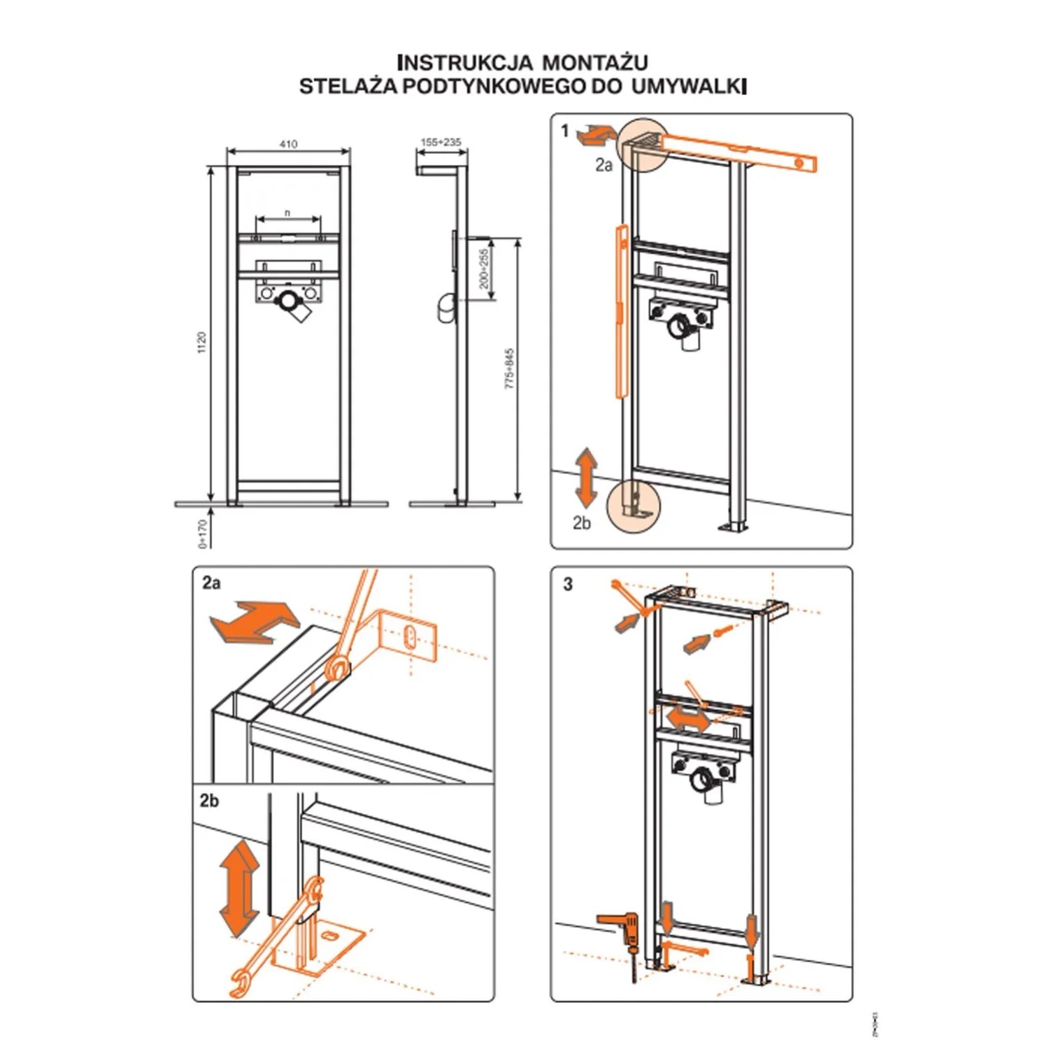 Ravak Stelaż podtynkowy umywalkowy Basic 112x129