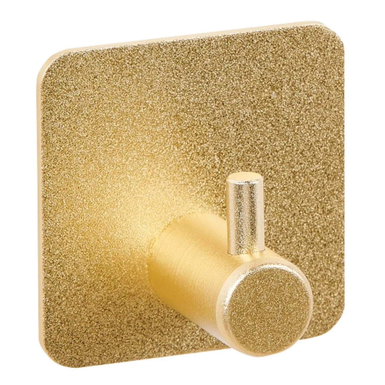 Wieszak łazienkowy kwadratowy w kolorze złotym